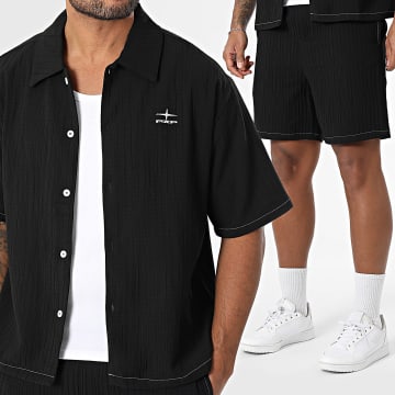 Project X Paris - Set aus Kurzarmhemd und Jogginghose 2510161 2540161 Schwarz